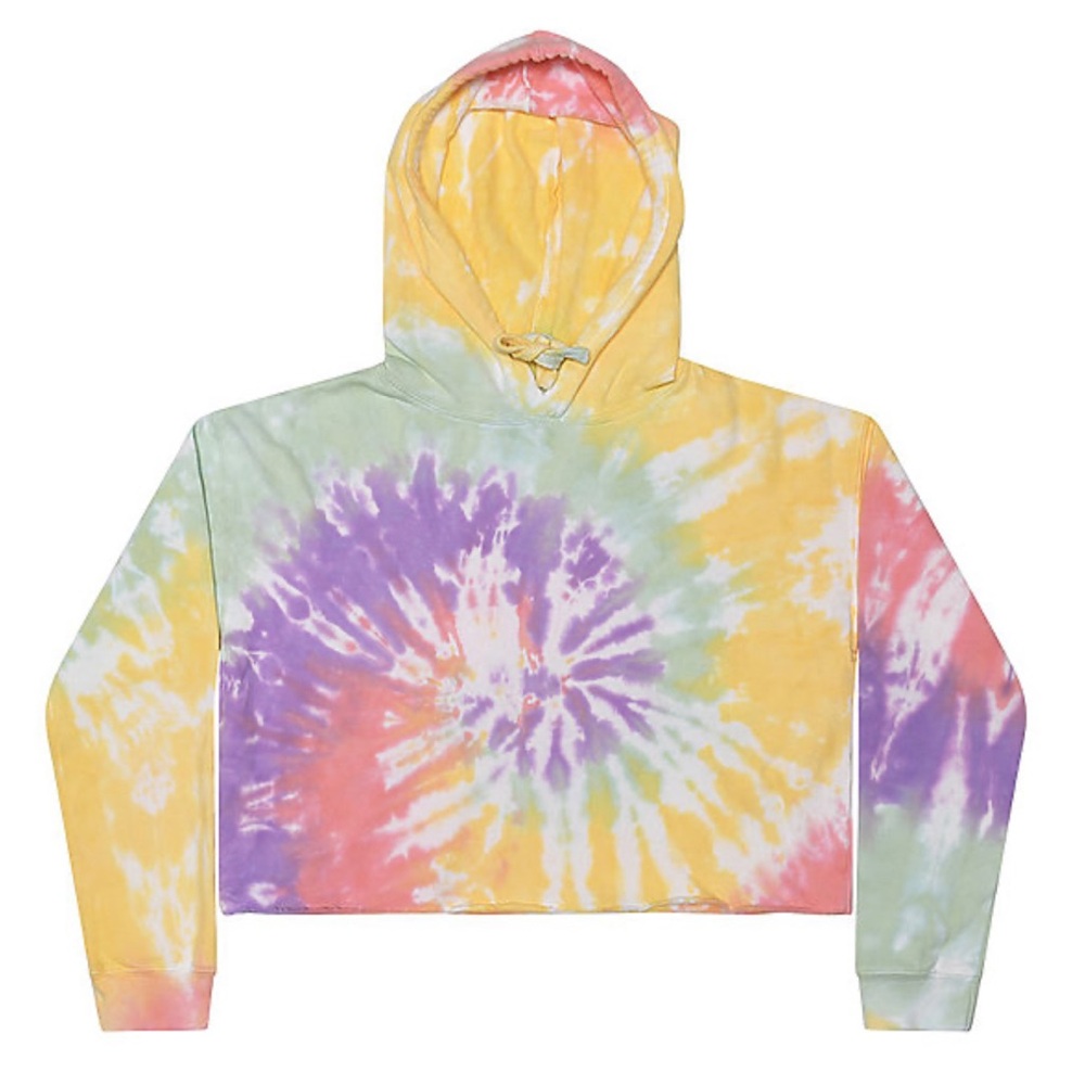 Colortone Zen Rainbow Ladies Crop Hoodie Size Medium NWOT
